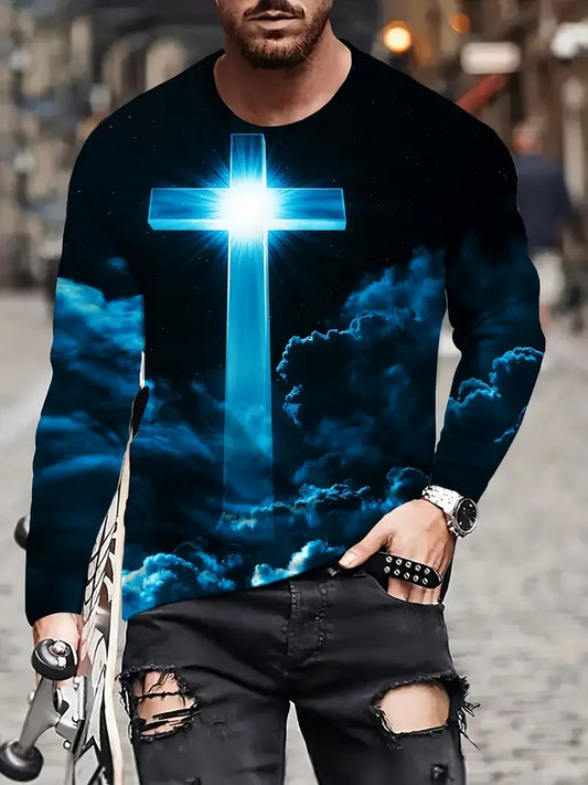 Camiseta cristiana de manga larga 3D