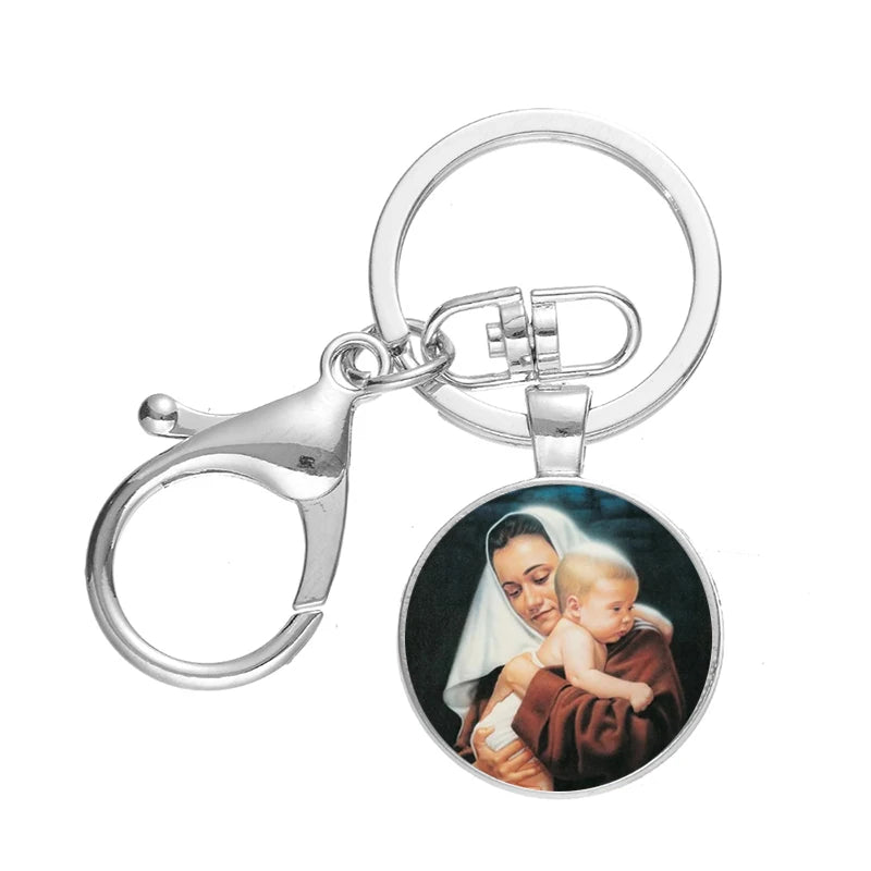 Antique Silver-Tone Keyring