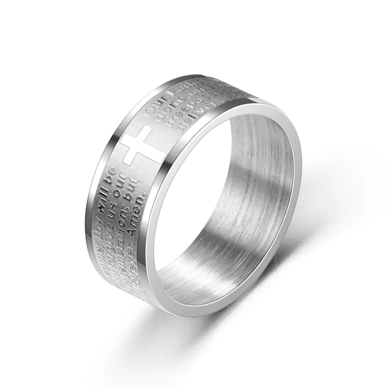 Silver-Tone Prayer Ring