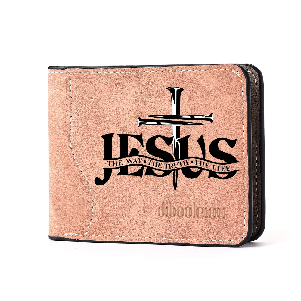 Christliches Portemonnaie – Jesus-Kreuz-Aufdruck & Kartenfächer