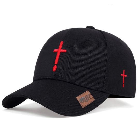 Gorra de béisbol con cruz bordada