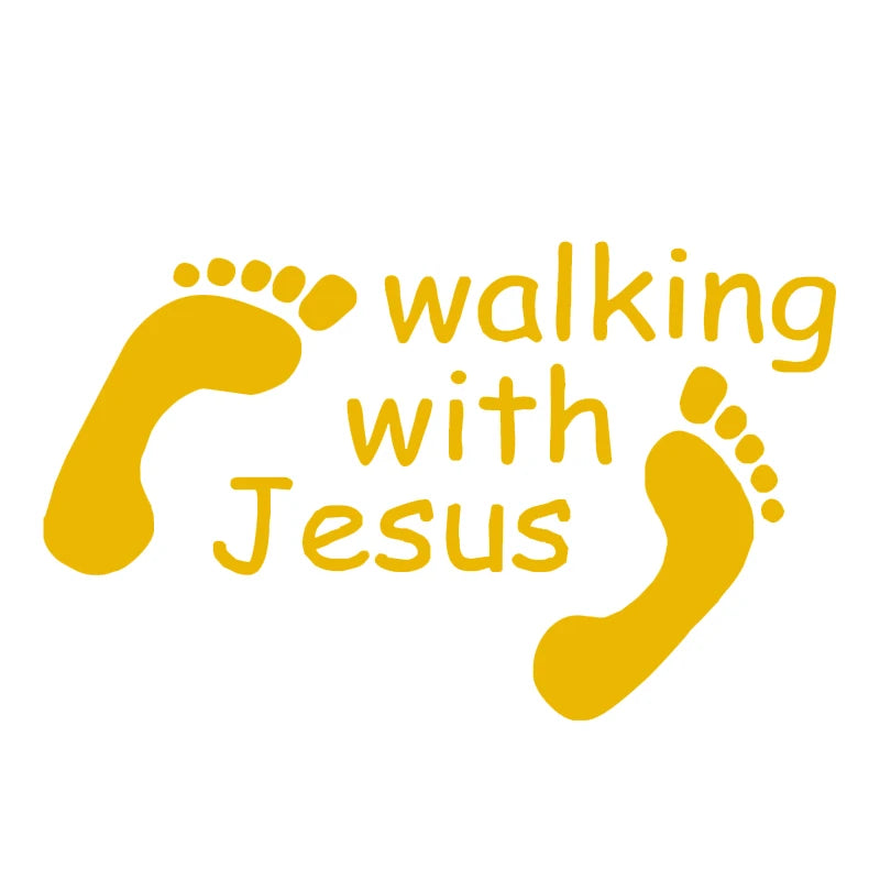 Walking With Jesus Car Sticker