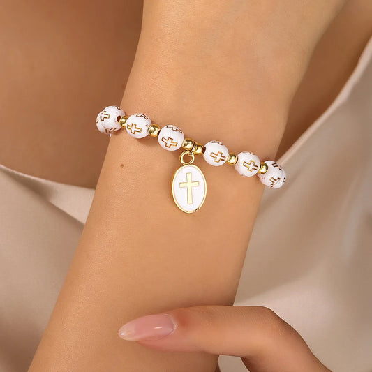 Cross Beaded Bracelet