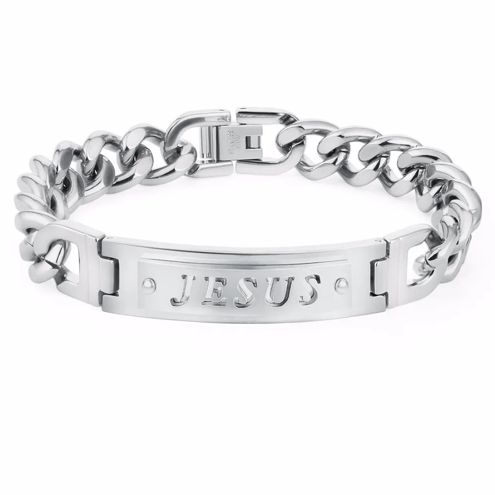 Jesus Curb Chain Bracelet
