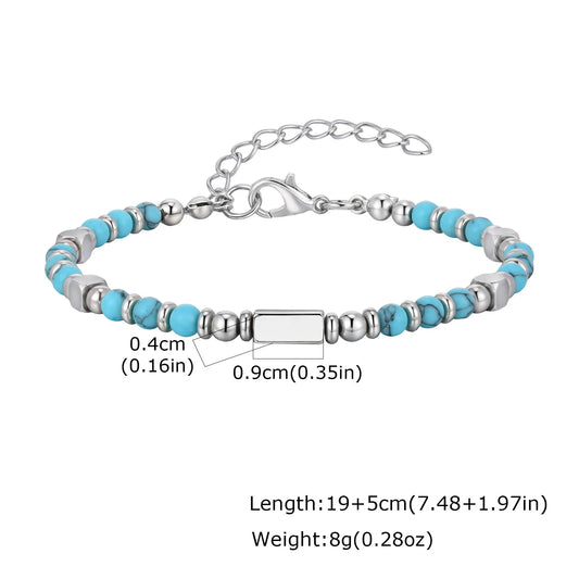 Beaded Bracelet with Cross or Bar Centerpiece