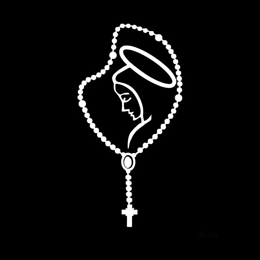 Adesivo de Carro Rosário da Virgem Maria