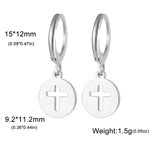 Cross Hoop Earrings