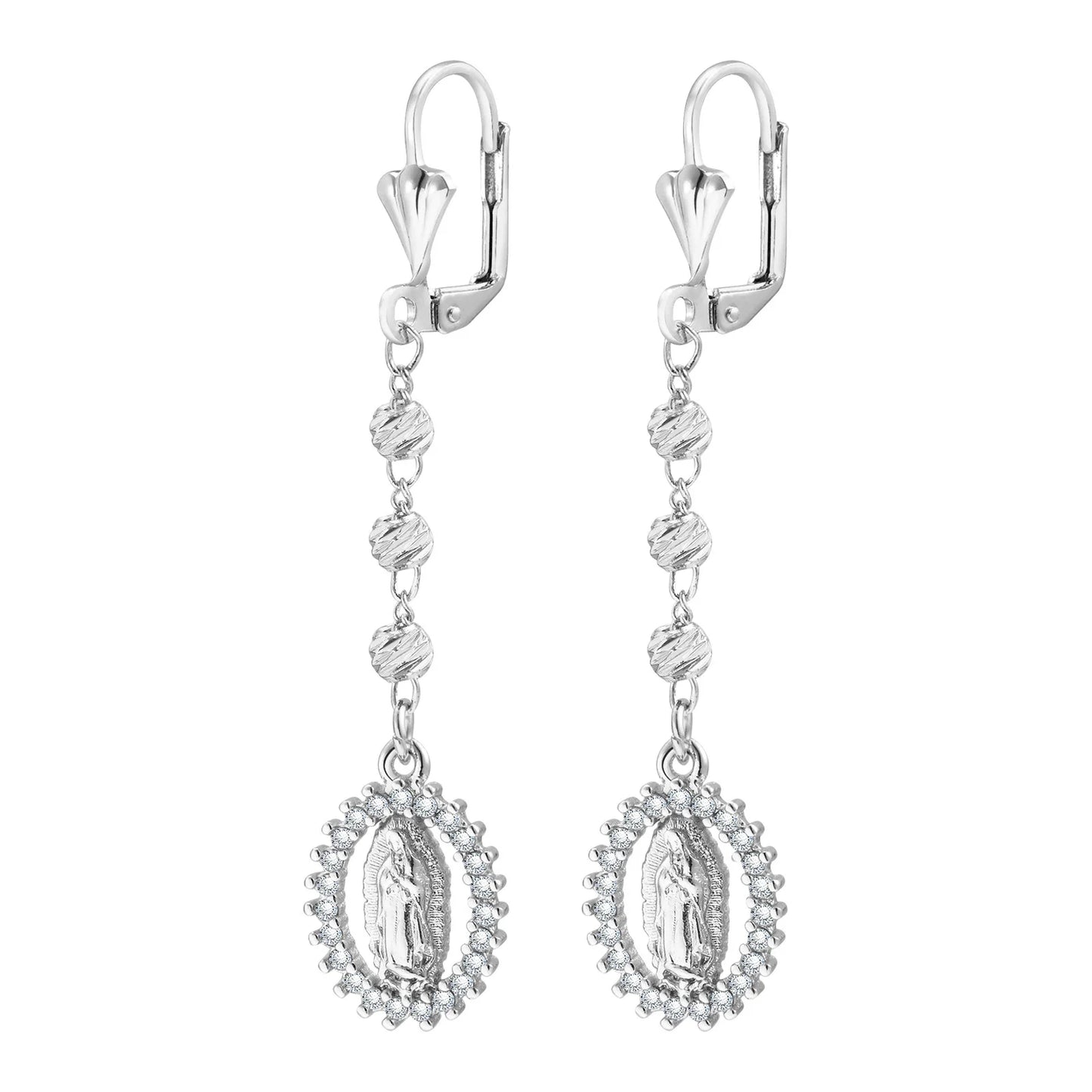 Brincos de zircônia da Virgem Maria para mulheres