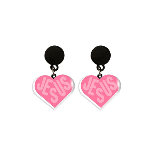 Pendientes de aro colgantes con cruz minimalista