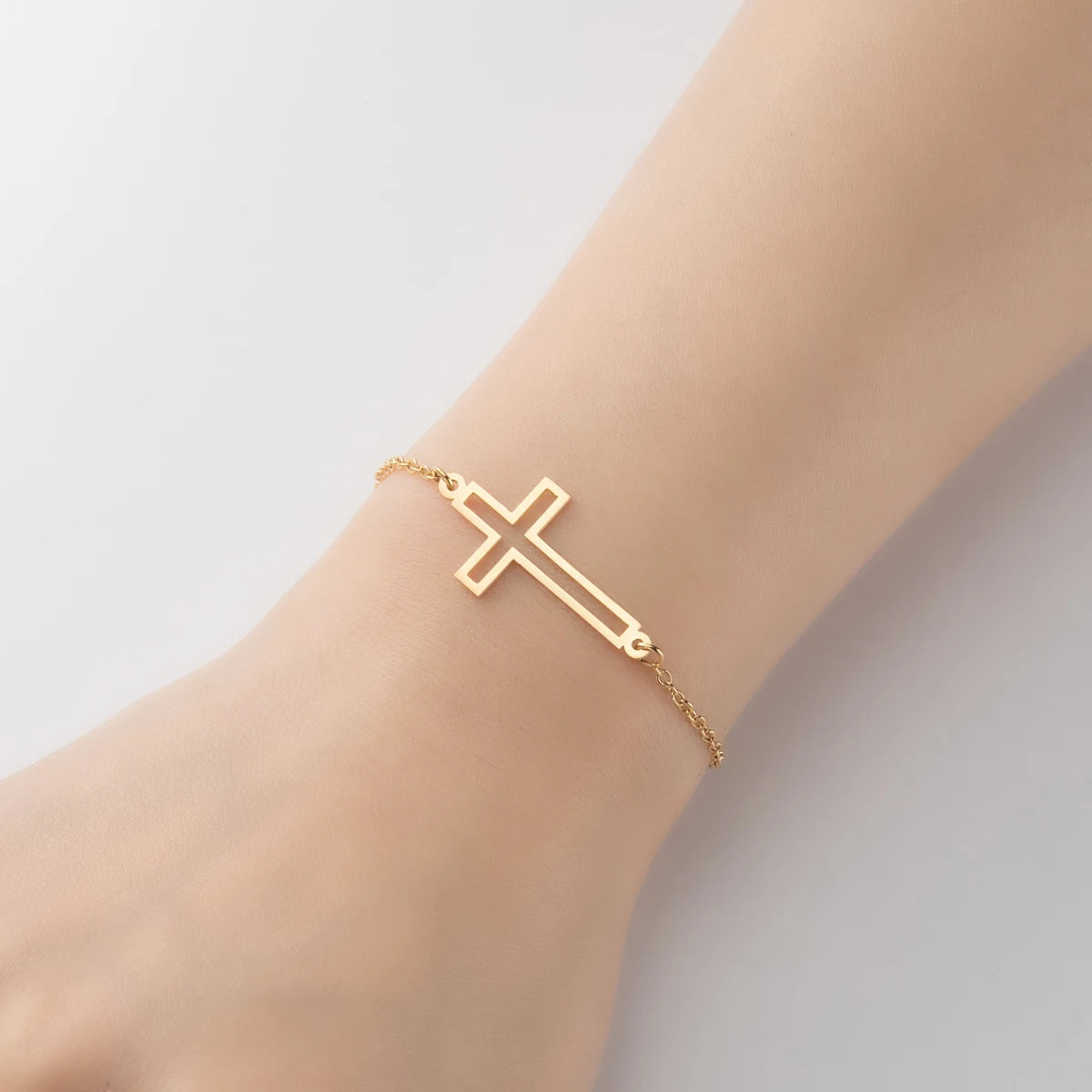 Pulseira com pingente de cruz de Jesus para mulheres