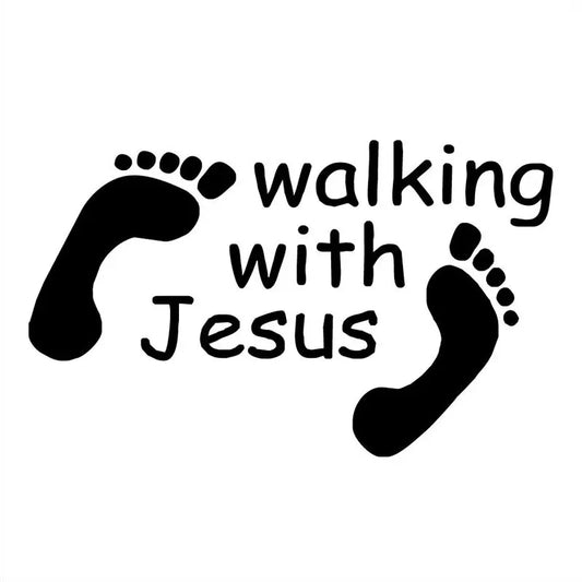 Calcomanía para coche Caminando con Jesús