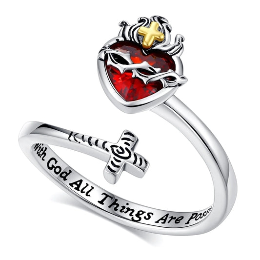 Anello Croce Sacro Cuore