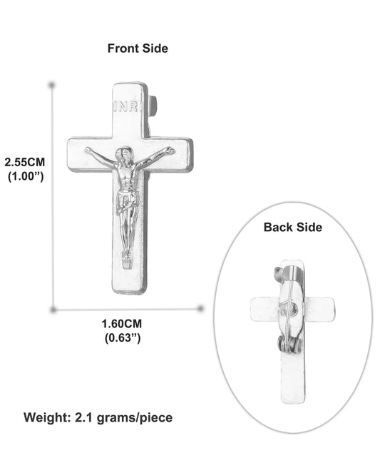 Broche de crucifixo – alfinete de lapela com cruz cristã INRI