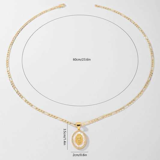 Collana con ciondolo ovale della Vergine Maria