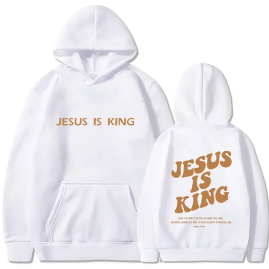 Sudadera con capucha para hombre "Jesús es Rey"