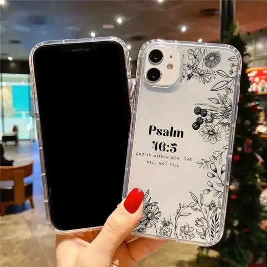 Funda para iPhone con el versículo del Salmo 46:5