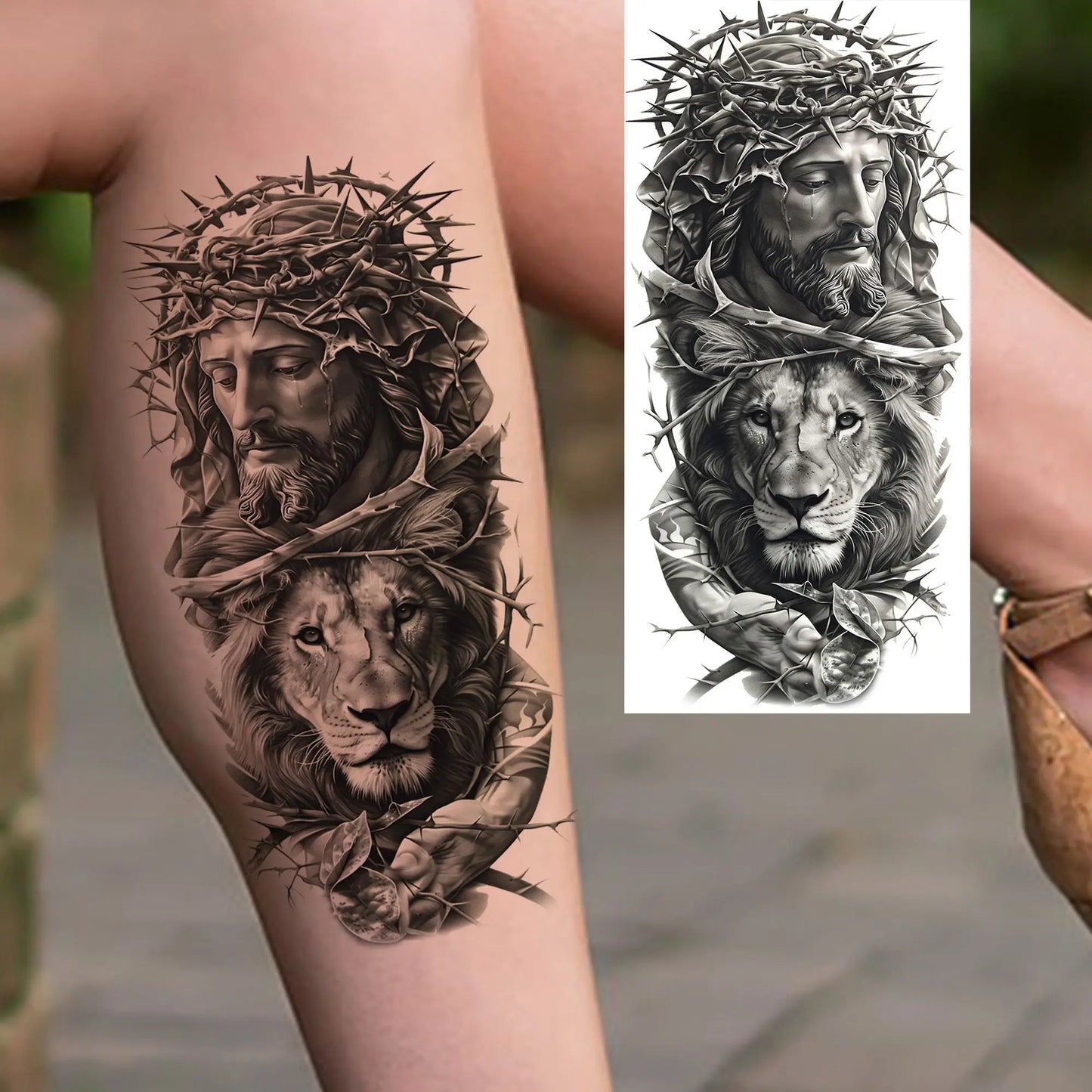 Jesus Fake Tattoo Sleeve Sticker