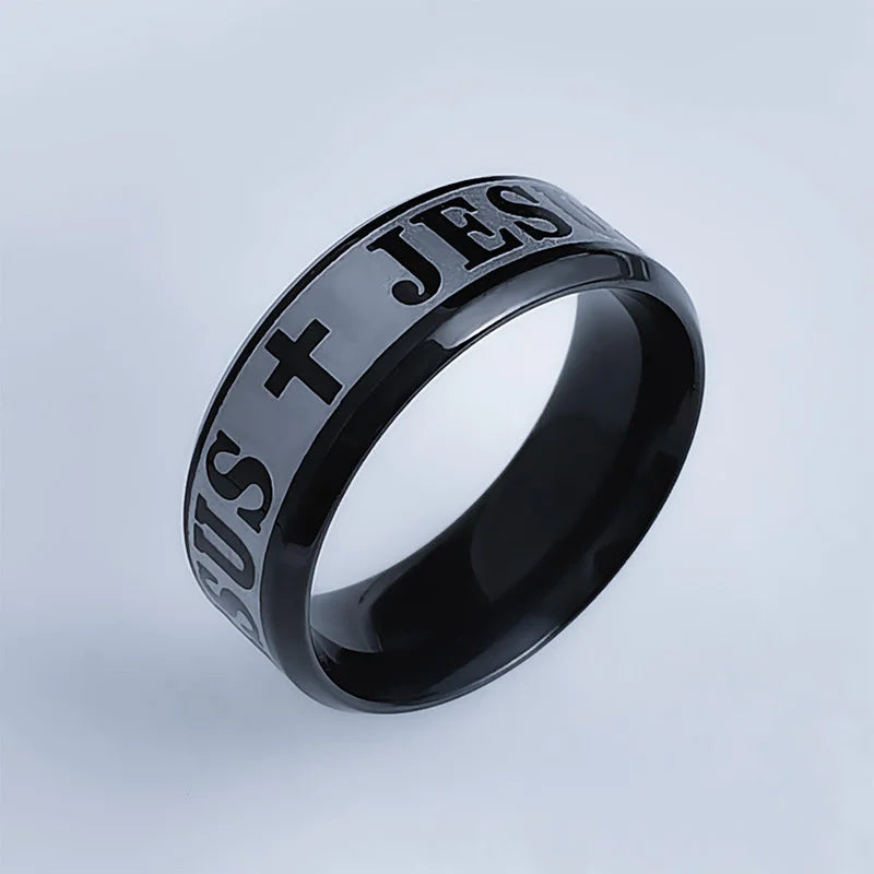 Jesus Cross Band Ring Collection