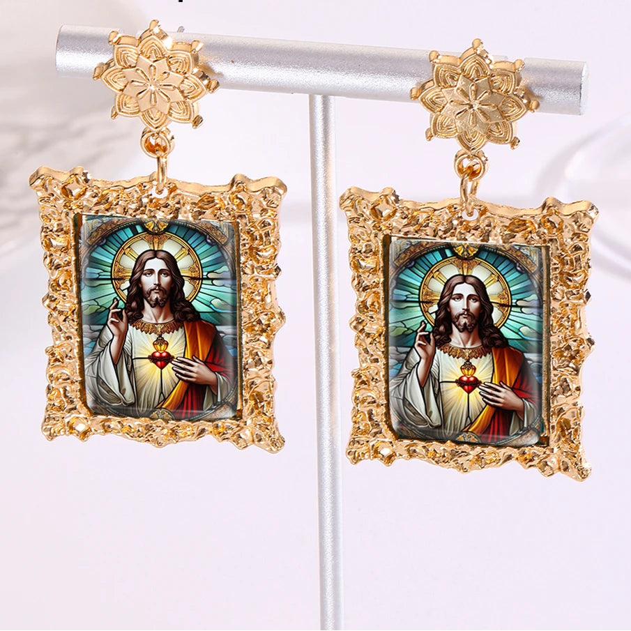 Sacred Heart of Jesus Golden Earring