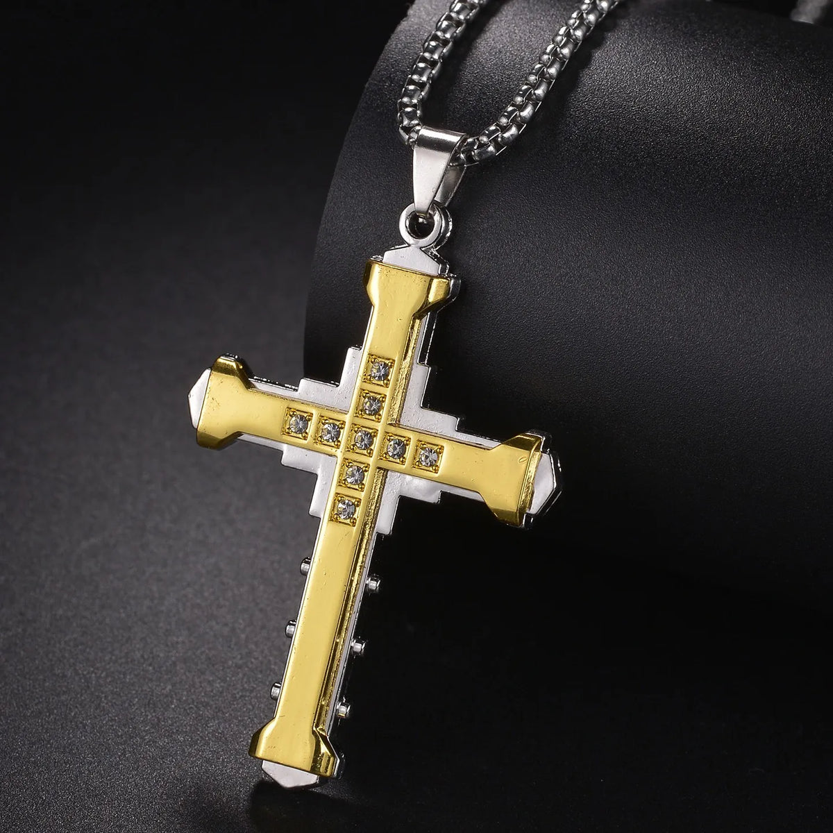 Halskette mit christlichem Kreuzanhänger aus Edelstahl