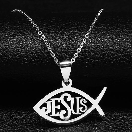 Jesus Fish Ichthys Pendant Necklace