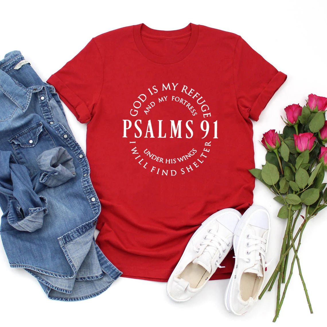 Deus é meu refúgio – Camiseta feminina Salmos 91