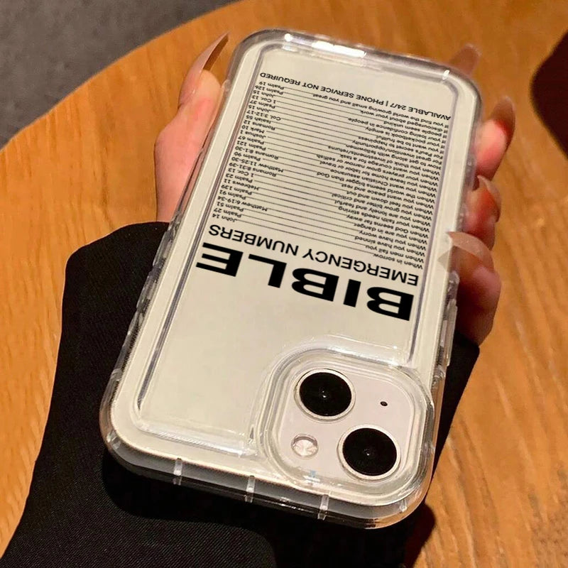 Funda para iPhone con diseño de versículo bíblico