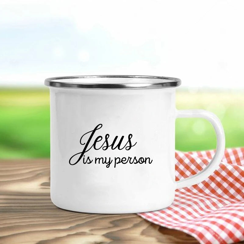 Jesus Enamel Mugs