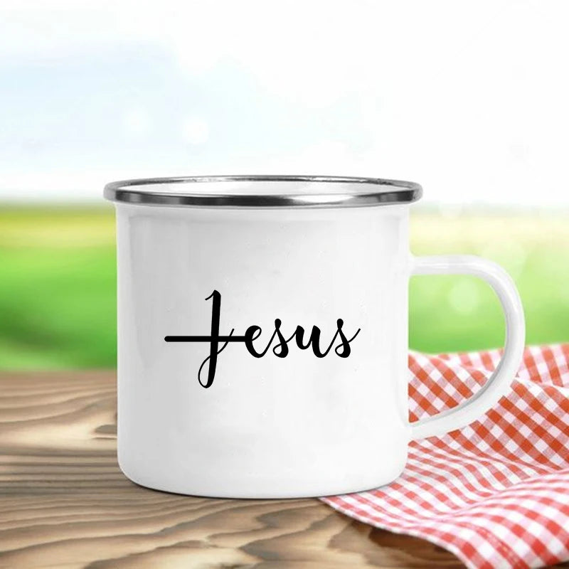 Jesus Enamel Mugs
