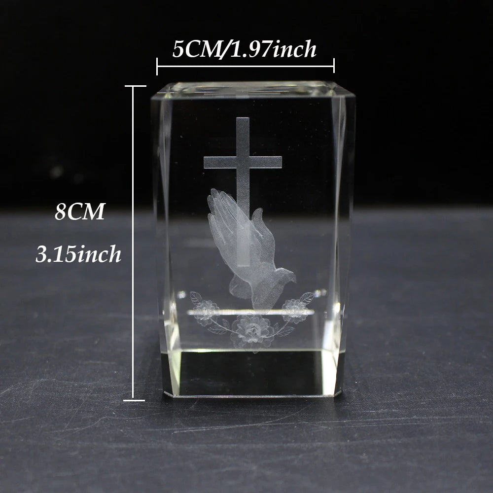 Religious Cube Crystal Decor 