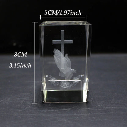 Religious Cube Crystal Decor 