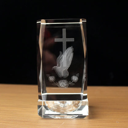 Religious Cube Crystal Decor 