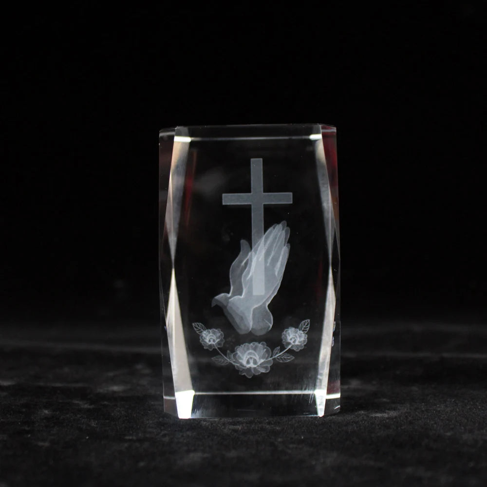 Religious Cube Crystal Decor 