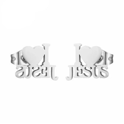 I <3 Jesus Stud Earrings 