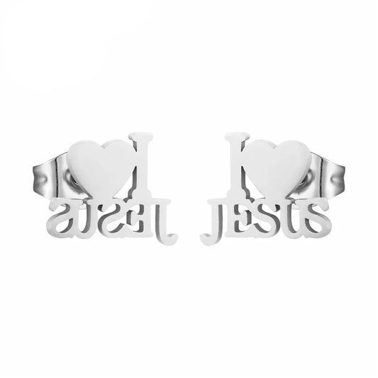 I <3 Jesus Stud Earrings 
