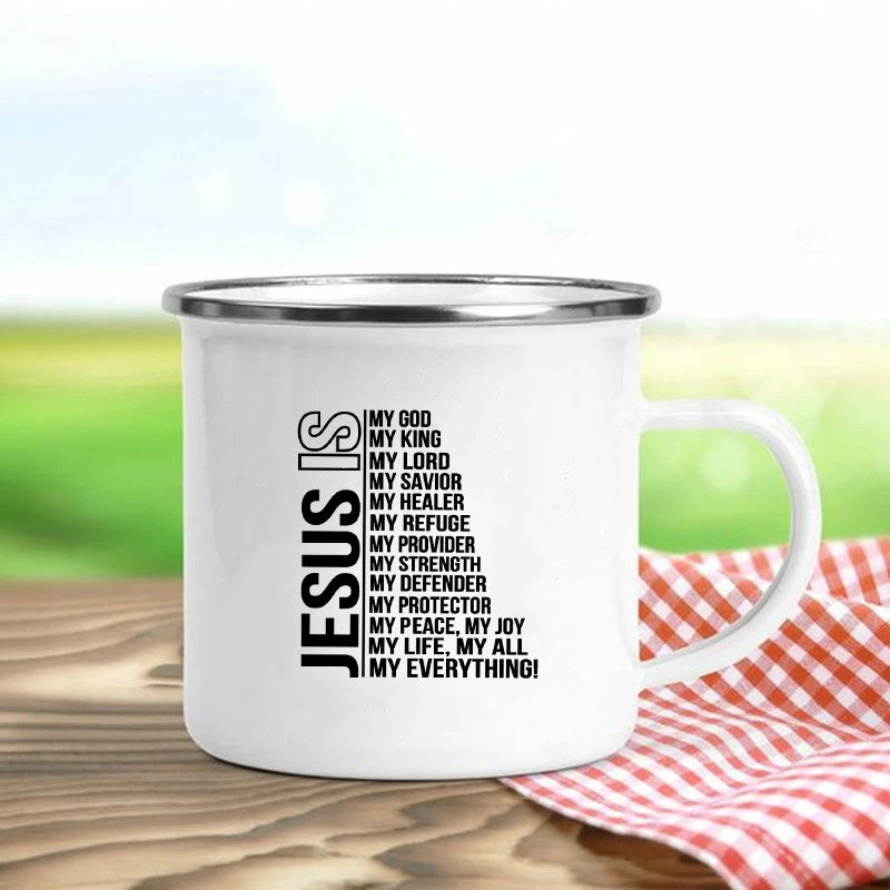 Jesus Enamel Mugs
