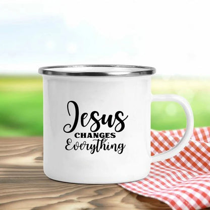 Jesus Enamel Mugs