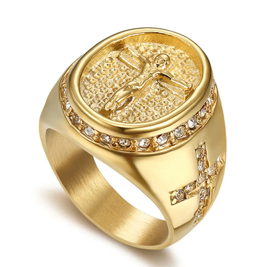 Gold-Tone Crucifix Ring Collection