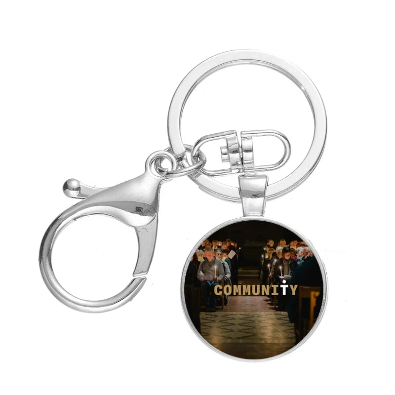 Antique Silver-Tone Keyring