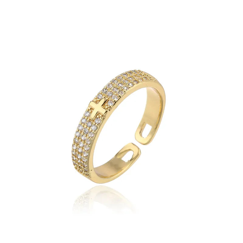 Verstellbarer Kreuzring – funkelnder christlicher Schmuck