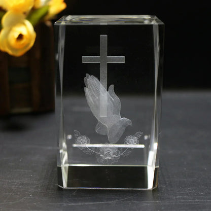 Religious Cube Crystal Decor 