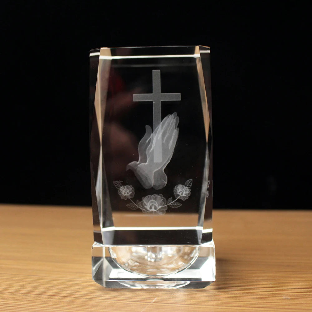 Religious Cube Crystal Decor 