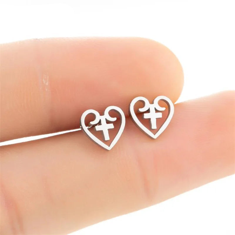 Minimalist Religious Stud Earring Set