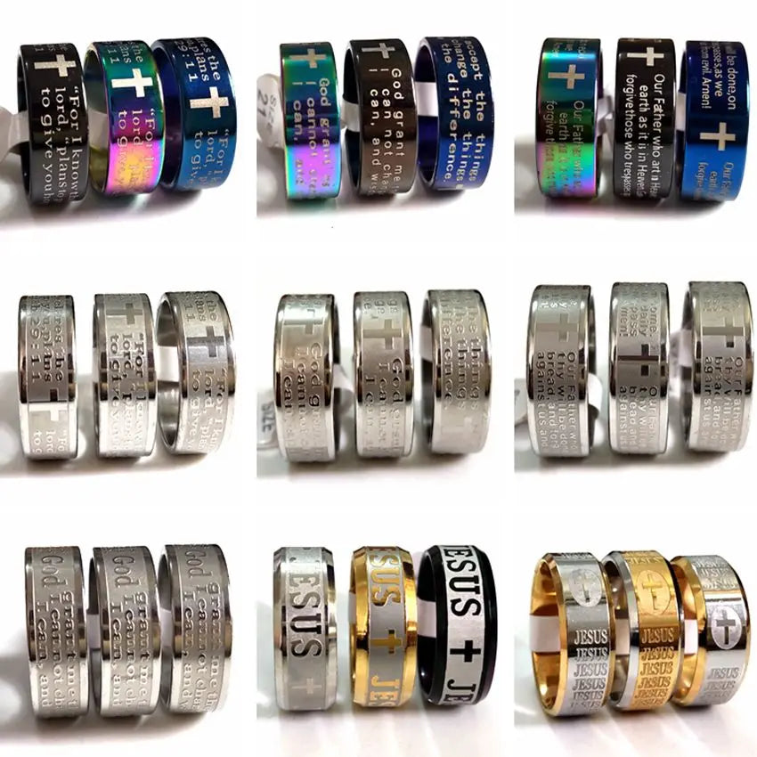 Christian Themed Metal Ring Collection