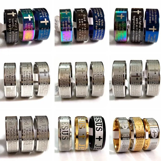 Christian Themed Metal Ring Collection