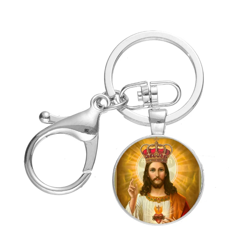 Antique Silver-Tone Keyring