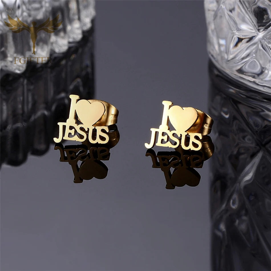 I <3 Jesus Stud Earrings 