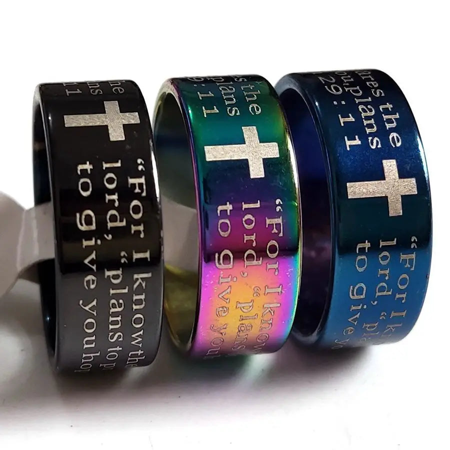 Christian Themed Metal Ring Collection