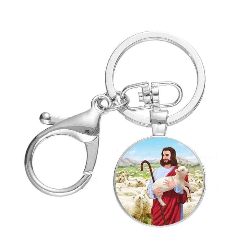 Antique Silver-Tone Keyring