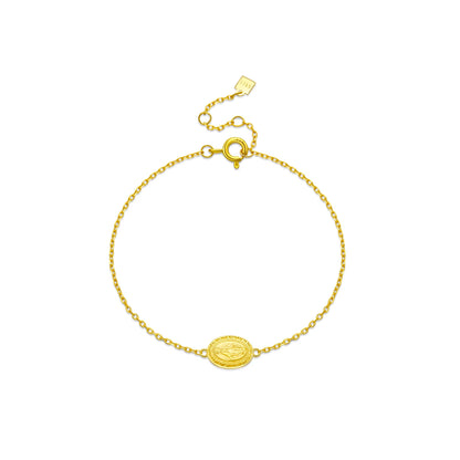 Pulseira de corrente com pingente da Virgem Maria